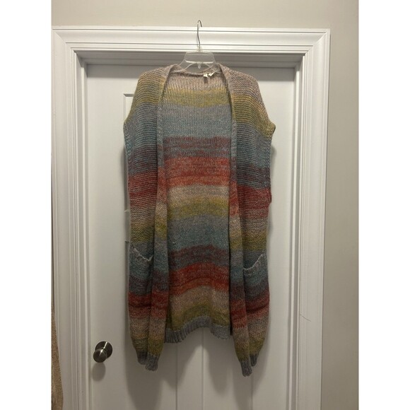 Anthropologie MOTH Rinda M/L Multi Long Cardigan Sweater Mohair Blend Duster - Picture 1 of 6